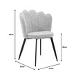 Καρέκλα Rosalia pakoworld γκρι ύφασμα-πόδι μαύρο μέταλλο 57x52x80εκ