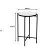 Βοηθητικό τραπεζάκι σαλονιού Luxere Inart μαύρο μέταλλο-λευκό μαρμάρου Φ40x65.5εκ