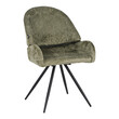 Καρέκλα περιστρεφόμενη Morea pakoworld μπουκλέ ύφασμα σε λαδί απόχρωση με μαύρα μεταλλικά πόδια 55x63.5x89.5εκ 2 τμχ