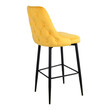 Σκαμπό μπαρ Zedna pakoworld κίτρινο βελούδο με μαύρα μεταλλικά πόδια 52x57x111εκ