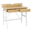Γραφείο εργασίας Lione pakoworld με συρτάρια σε oak απόχρωση με πόδι λευκό μέταλλο 90x50x75εκ