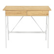 Γραφείο εργασίας Lione pakoworld με συρτάρια σε oak απόχρωση με πόδι λευκό μέταλλο 90x50x75εκ