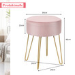 Costway Στρογγυλό Σκαμπό Βελούδινο με Μεταλλικά Πόδια σε Ροζ Χρώμα JV11342PI