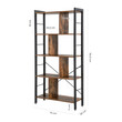 Μεταλλική Βιβλιοθήκη με 4 Ράφια 74 x 30 x 154.5 cm VASAGLE LBC12BX
