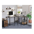 Μεταλλικό Γωνιακό Γραφείο με Θέση για Υπολογιστή 138 x 138 x 75 cm Χρώματος Γκρι VASAGLE LWD72MB