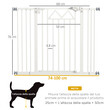 PawHut Gate για Small and Medium Dogs with Automatic Close, in Steel and PA, 74-100x76 cm, White D06-216V00WT