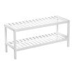 Ξύλινο Stand Αποθήκευσης Παπουτσιών με 2 Ράφια 70 x 26 x 33 cm Χρώματος Λευκό Songmics LBS02WT