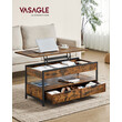Τραπέζι Σαλονιού VASAGLE με Αποθηκευτικούς Χώρους, Καφέ/Μαύρο 