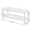 Ξύλινο Stand Αποθήκευσης Παπουτσιών με 2 Ράφια 70 x 26 x 33 cm Χρώματος Λευκό Songmics LBS02WT