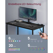 VASAGLE Γραφείο Gaming με LED Φώτα 50x100x76 για Σπίτι/Γραφείο, Μαύρο 