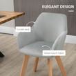 HOMCOM Σετ 2 καρέκλες τραπεζαρίας με επένδυση από βελούδο με μπράτσα και ξύλινα πόδια, γκρι 835-728V00GY