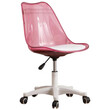 Shally Dogan  Καρέκλα Γραφείου με ρόδες και Διαφανή Πλάτη Ροζ Πολυθρόνα Γραφείου  02839566