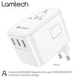 LAMTECH UNIVERSAL TRAVEL ADAPTER WITH 3xUSB + 2xTYPE-C OUTPUTS 35W