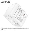 LAMTECH UNIVERSAL TRAVEL ADAPTER WITH 3xUSB + 2xTYPE-C OUTPUTS 35W