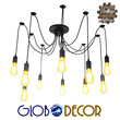 GloboStar® WIRED 01173 Vintage Φωτιστικό Οροφής Πολύφωτο Μαύρο