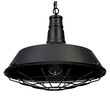 GloboStar® BARN 01048 Vintage Industrial Κρεμαστό Φωτιστικό Οροφής Μονόφωτο 1 x E27 Μαύρο Μεταλλικό Καμπάνα Φ46 x Y25cm