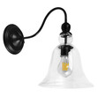 GloboStar® LILLY 01064 Vintage Φωτιστικό Τοίχου Απλίκα Μονόφωτο Μαύρο Μεταλλικό με Γυάλινη Καμπάνα Φ14 x Μ21 x Π14 x Υ36cm