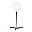 GloboStar® ELFIS 01100 Μοντέρνο Επιτραπέζιο Φωτιστικό Πορτατίφ Μονόφωτο 1 x E27 Λευκή Γυάλινη Μπάλα με Μεταλλικό Μαύρο Σώμα Φ15 x Υ41cm