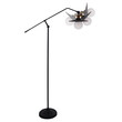 GloboStar® WYNGE 01101 Vintage Industrial Φωτιστικό Δαπέδου Μονόφωτο Μαύρο Μεταλλικό με Χρυσό Ντουί Φ26 x Υ174cm