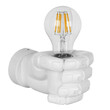 GloboStar® FIST 01137 Μοντέρνο Φωτιστικό Τοίχου Απλίκα Μονόφωτο Λευκό Γύψινο Μ15 x Π10 x Υ10cm