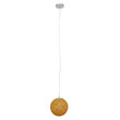 GloboStar® OCEANA 01200 Vintage Κρεμαστό Φωτιστικό Οροφής Μονόφωτο 1 x E27 Μπεζ Ξύλινο Ψάθινο Rattan Φ20 x Υ20cm