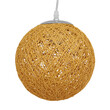 GloboStar® OCEANA 01200 Vintage Κρεμαστό Φωτιστικό Οροφής Μονόφωτο 1 x E27 Μπεζ Ξύλινο Ψάθινο Rattan Φ20 x Υ20cm