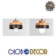 GloboStar® RUHIEL 01233 Μοντέρνο Κρεμαστό Φωτιστικό Οροφής Μονόφωτο 1 x E27 Μαύρο Μεταλλικό με Φυσικό Ξύλο Καμπάνα Φ18 x Y12cm