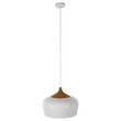 GloboStar® VILI WHITE 01260 Μοντέρνο Κρεμαστό Φωτιστικό Οροφής Μονόφωτο 1 x E27 Λευκό Μεταλλικό Καμπάνα Φ40 x Y27cm