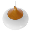GloboStar® VILI WHITE 01260 Μοντέρνο Κρεμαστό Φωτιστικό Οροφής Μονόφωτο 1 x E27 Λευκό Μεταλλικό Καμπάνα Φ40 x Y27cm