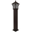 GloboStar® SHELTER 01400 Vintage Φωτιστικό Δαπέδου Μονόφωτο 1 x E27 Καφέ Μεταλλικό Πλέγμα L19 x W19 x H100cm