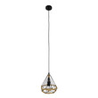 GloboStar® FLUTED 01421 Vintage Κρεμαστό Φωτιστικό Οροφής Μονόφωτο 1 x E27 Μαύρο Μεταλλικό με Μπεζ Σχοινί Φ25 x Υ24cm