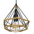 GloboStar® FLUTED 01421 Vintage Κρεμαστό Φωτιστικό Οροφής Μονόφωτο 1 x E27 Μαύρο Μεταλλικό με Μπεζ Σχοινί Φ25 x Υ24cm