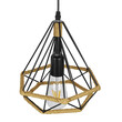 GloboStar® FLUTED 01421 Vintage Κρεμαστό Φωτιστικό Οροφής Μονόφωτο 1 x E27 Μαύρο Μεταλλικό με Μπεζ Σχοινί Φ25 x Υ24cm