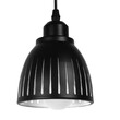 GloboStar® CHERITH 01478 Μοντέρνο Κρεμαστό Φωτιστικό Οροφής Μονόφωτο 1 x E27 Μεταλλικό Μαύρο Λευκό Καμπάνα Φ13 x Υ14cm