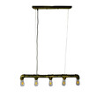 GloboStar® DUCT 01669 Vintage Industrial Κρεμαστό Φωτιστικό Οροφής Πολύφωτο 5 x E27 Μπρούτζινο Μεταλλικό Ράγα Μ92 x Π5 x Y8cm