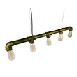 GloboStar® DUCT 01669 Vintage Industrial Κρεμαστό Φωτιστικό Οροφής Πολύφωτο 5 x E27 Μπρούτζινο Μεταλλικό Ράγα Μ92 x Π5 x Y8cm