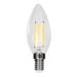 GloboStar® 99001 Λάμπα E14 C35 Κεράκι LED FILAMENT 4W 440 lm 320° AC 85-265V Edison Retro με Διάφανο Γυαλί Θερμό Λευκό 2700 K Dimmable