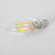 GloboStar® 99001 Λάμπα E14 C35 Κεράκι LED FILAMENT 4W 440 lm 320° AC 85-265V Edison Retro με Διάφανο Γυαλί Θερμό Λευκό 2700 K Dimmable