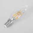 GloboStar® 99001 Λάμπα E14 C35 Κεράκι LED FILAMENT 4W 440 lm 320° AC 85-265V Edison Retro με Διάφανο Γυαλί Θερμό Λευκό 2700 K Dimmable