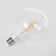 GloboStar® 99137 Λάμπα E27 G125 Γλόμπος LED SOFT SPIRAL FILAMENT 6W 510 lm 320° AC 85-265V Edison Retro με Διάφανο Γυαλί Θερμό Λευκό 2700 K Dimmable