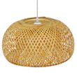 GloboStar® SAN TROPEZ 01626 Vintage Κρεμαστό Φωτιστικό Οροφής Μονόφωτο 1 x E27 Καφέ Ξύλινο Μπαμπού Φ38 x Υ22cm