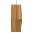 GloboStar® ELISE 01429 Μοντέρνο Κρεμαστό Φωτιστικό Οροφής Μονόφωτο 1 x E27 Μπεζ Ξύλινο Δρυς Μ26 x Π8 x Υ25cm