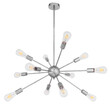 GloboStar® MILANO 01487 Μοντέρνο Industrial Φωτιστικό Οροφής Πολύφωτο 12 x E27 Ασημί Νίκελ Μεταλλικό Φ80 x Y78cm