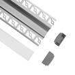 GloboStar® PLASTERBOARD-PROFILE 70819-1M Προφίλ Αλουμινίου - Βάση & Ψύκτρα Ταινίας LED με Λευκό Γαλακτερό Κάλυμμα - Χωνευτή Χρήση σε Γυψοσανίδα - Trimless - Πατητό Κάλυμμα - Ασημί - 1 Μέτρο - Μ100 x Π6.7 x Υ1.4cm