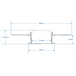 GloboStar® PLASTERBOARD-PROFILE 70819-1M Προφίλ Αλουμινίου - Βάση & Ψύκτρα Ταινίας LED με Λευκό Γαλακτερό Κάλυμμα - Χωνευτή Χρήση σε Γυψοσανίδα - Trimless - Πατητό Κάλυμμα - Ασημί - 1 Μέτρο - Μ100 x Π6.7 x Υ1.4cm