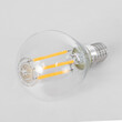 GloboStar® 99003 Λάμπα E14 G45 Γλομπάκι LED FILAMENT 4W 440 lm 320° AC 85-265V Edison Retro με Διάφανο Γυαλί Θερμό Λευκό 2700 K Dimmable