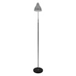 GloboStar® VERSA 00831 Μοντέρνο Φωτιστικό Δαπέδου Μονόφωτο 1 x E27 Ασημί Μεταλλικό Καμπάνα με Λευκή Μαρμάρινη Βάση D15 x H155cm