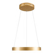 GloboStar® NEMESIS 61157 Κρεμαστό Φωτιστικό Δαχτυλίδι-Κύκλος LED CCT 30W 3513lm 360° AC 220-240V - Εναλλαγή Φωτισμού μέσω Τηλεχειριστηρίου All In One Ψυχρό 6000k+Φυσικό 4500k+Θερμό 2700k Dimmable Φ40cm - Χρυσό Βούρτσας - 3 Years Warranty