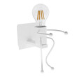 GloboStar® FIGURE 10001389 Μοντέρνο Παιδικό Φωτιστικό Τοίχου Απλίκα Μονόφωτο Λευκό Μεταλλικό Φιγούρα Μ12 x Π19 x Υ17cm