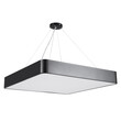 GloboStar® KAMALA 61208-P Κρεμαστή Πλαφονιέρα Οροφής LED CCT 75W 8625lm 120° AC 220-240V - Εναλλαγή Φωτισμού μέσω Τηλεχειριστηρίου All In One Ψυχρό 6000k+Φυσικό 4500k+Θερμό 2700k Dimmable Μ60 x Π60 x Υ8cm - Μαύρο - 3 Years Warranty